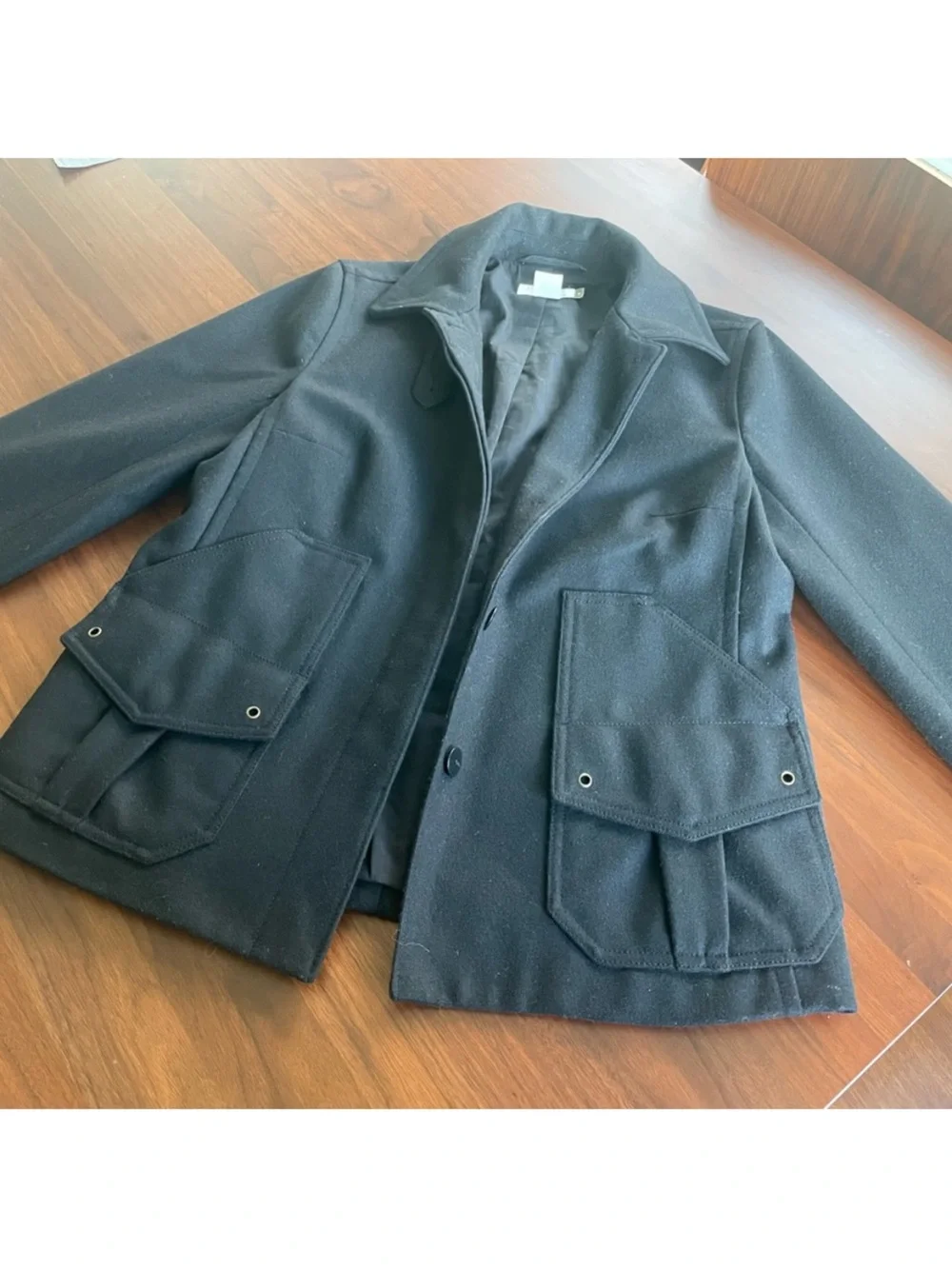 J.Crew Wool Black 4 Pocket Coat - Picture 8 of 8